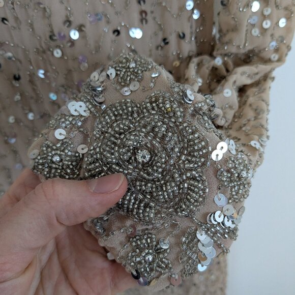 Mac Duggal 10740 Sequin Gown with Embellished Hemlin and Belt - Picture 5 of 16